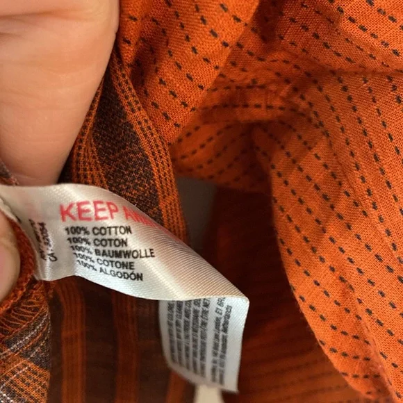 By Anthropologie Orange Gauze Shirt - Picture 5 of 6